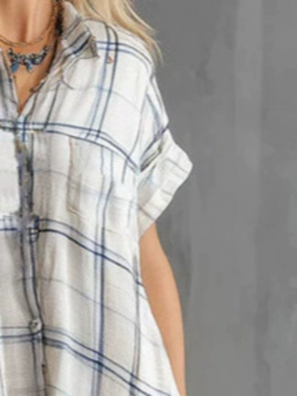 FOREVER 21Elegant Casual White Plaid Print Dress